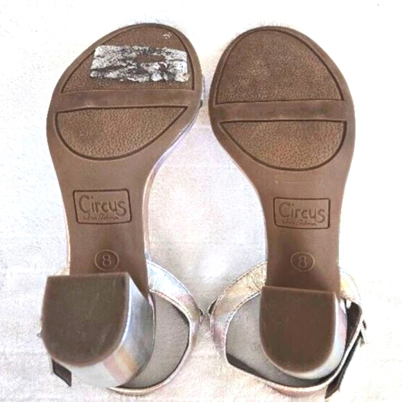 CIRCUS by SAM EDELMAN METALLIC MULTICOLOR FORMAL DRESSY ANKLE STRAP SANDALS SZ 8 - Picture 8 of 10